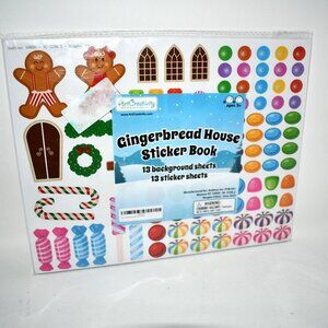Art Creativity Gingerbread House Sticker Craft Kit for Kids – 13 Background & 13